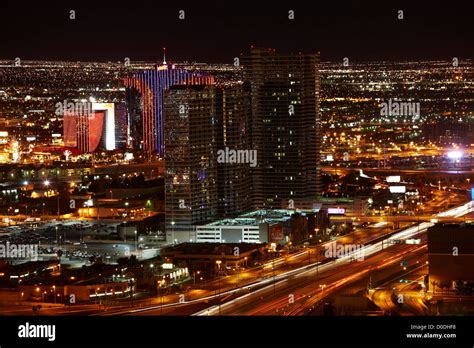 Las Vegas skyline at night Stock Photo - Alamy