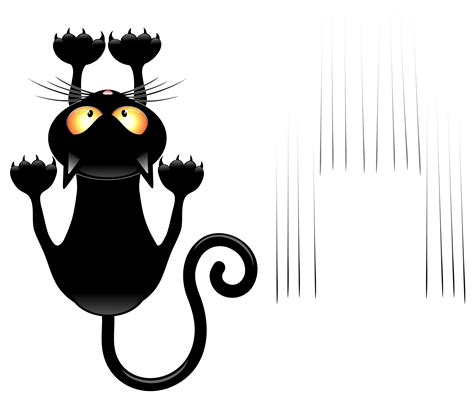 black cat Crazy cat clipart halloween black vector free transparent png ...