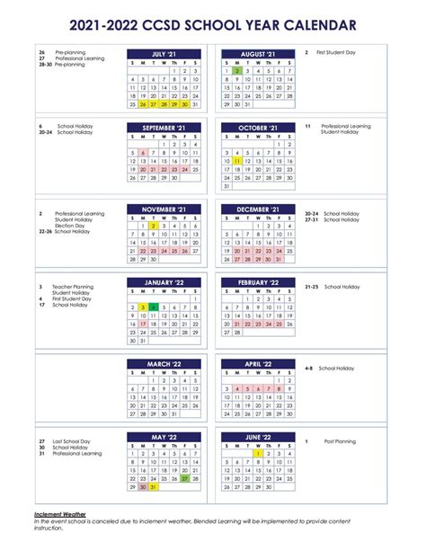 Cherokee County School Calendar 2021-2022 in PDF