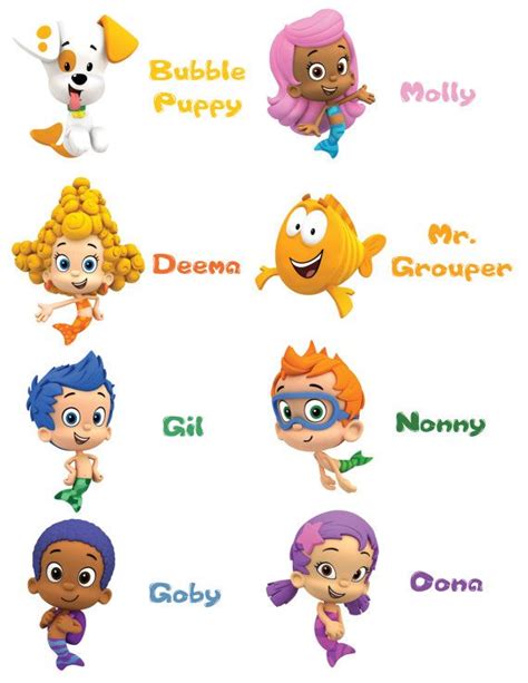 Printable Bubble Guppies Characters