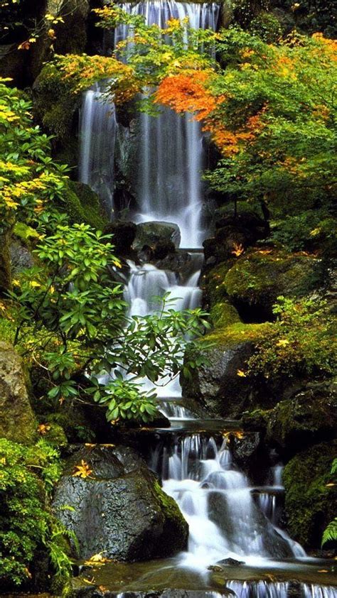 Green waterfall, greener, waterfall, nature, japan HD phone wallpaper ...