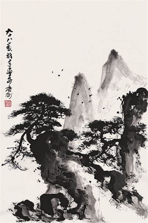 I LOVE Japanese ink paintings. So much can be told through just a few ...