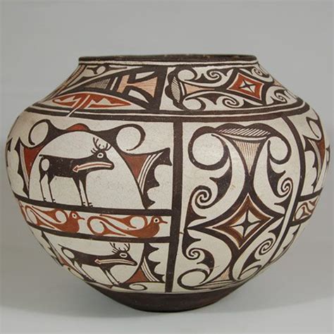 #adobegallery - Zuni Pueblo Polychrome Jar by Tsayutitsa, c.1935 | Zuni ...