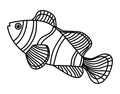 Fish Cartoon Outline Clipart Free Stock Photo - Public Domain Pictures