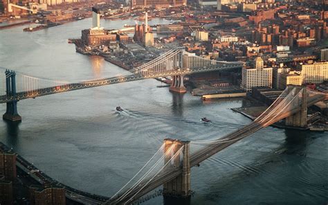 Aerial photo of Brooklyn bridge HD wallpaper | Wallpaper Flare