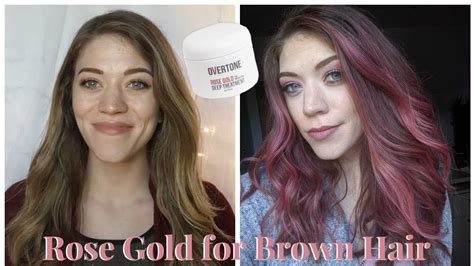 Overtone ROSE GOLD for Brown Hair Review and Demo | Gold brown hair ...