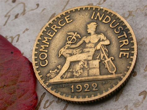 French old coins 2pcs vintage coins 1920s collectible art