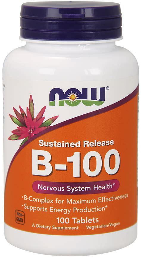 NOW Supplements, Vitamin B-100, Sustained Release, Energy Production ...