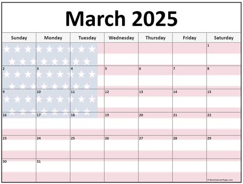 Collection of March 2025 photo calendars with image filters.