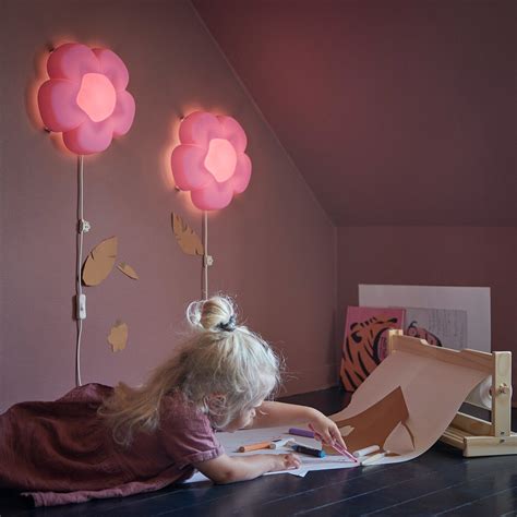 UPPLYST flower lilac, LED wall lamp - IKEA | Led wall lamp, Kids lamps ...