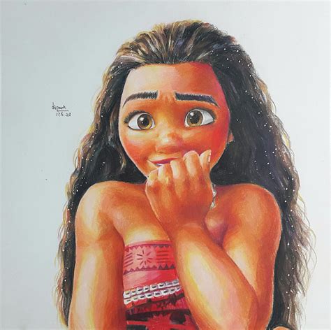 disney moana fan art colored pencil drawing by KR-Dipark on DeviantArt