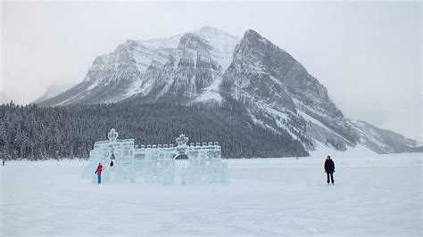 Ice Skating Around The Ice Castle On Lake Louise