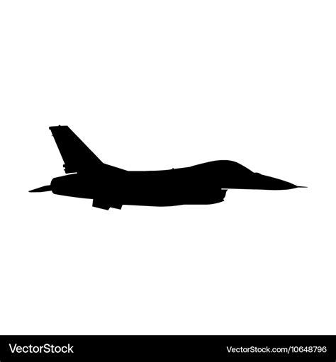 Military aircraft silhouette Royalty Free Vector Image