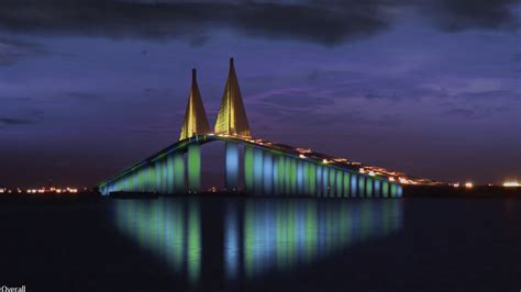 How the Sunshine Skyway will look with new $15M LED lights - Tampa Bay ...