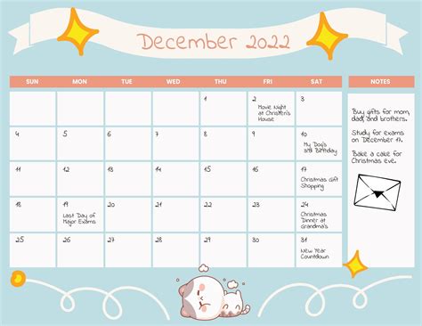 December 2022 Monthly Calendar Template in PSD, Illustrator, Word ...