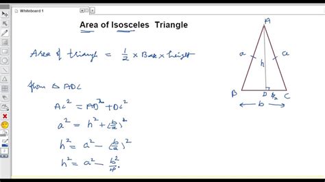 area of isosceles triangle - YouTube