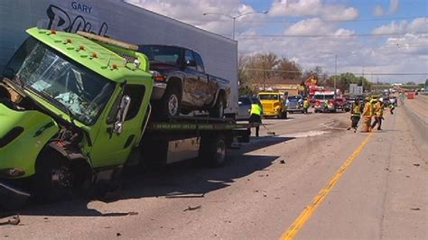 Semi, tow truck crash in Caldwell along Interstate-84 | KBOI