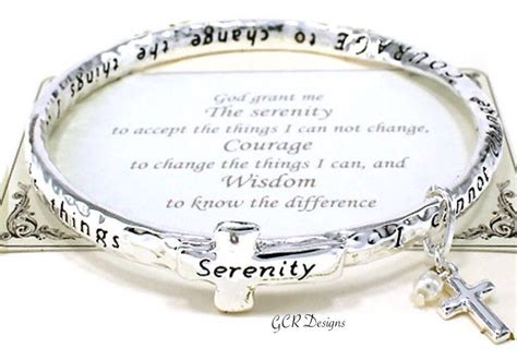 Sterling Silver Serenity Prayer Bangle Bracelet (With images) | Mother ...