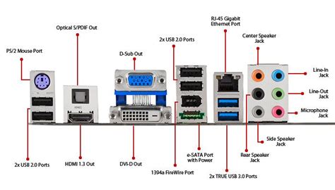 Computer's Motherboards I/O Connectors. | Computer technology, Rear ...