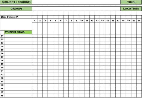 Attendance Tracker Printable