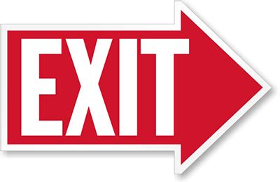 Exit Right Arrow Die-Cut Directional Sign, SKU: K-8189