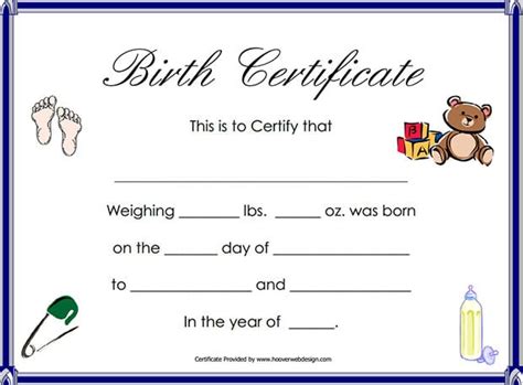 Birth Certificate Template - 50+ Word, PDF, PSD, AI, InDesign Format ...