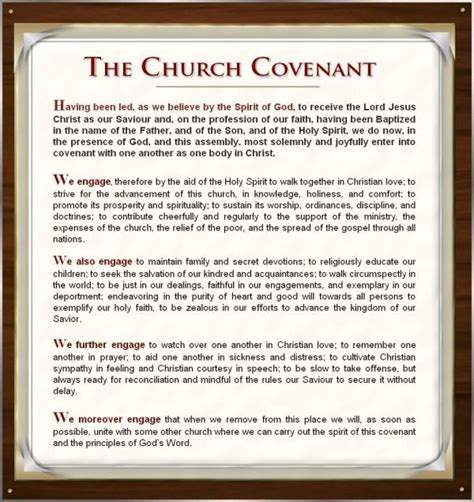 Church Covenant - Pleasant Grove Missionary Baptist Church