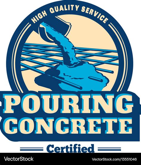 Pouring concrete logo Royalty Free Vector Image