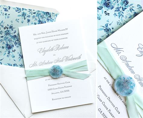 Floral Wax Seal Wedding Invitations - Momental Designs