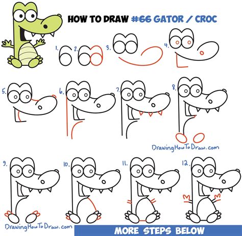 Crocodile Drawing Easy Step By Step - Crocodile