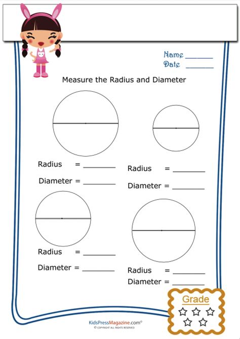 Basic Geometry Worksheet – Radius and Diameter 2 - KidsPressMagazine.com