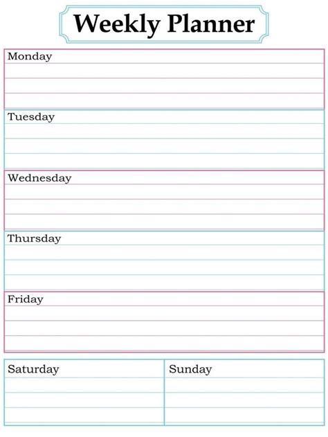 1000 images about printable weekly calendars on pinterest cute Cute ...