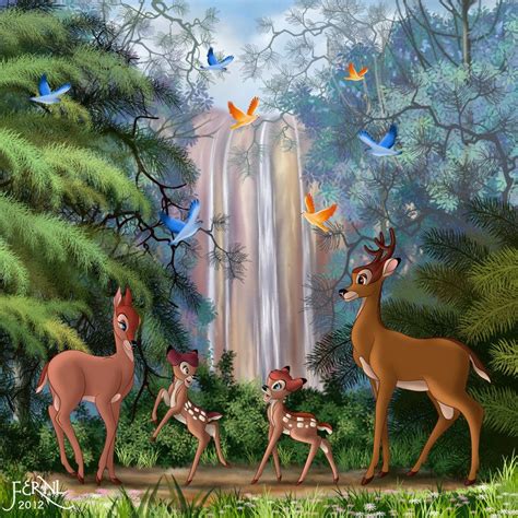 Bambi's Family | Bambi disney, Disney art, Bambi art