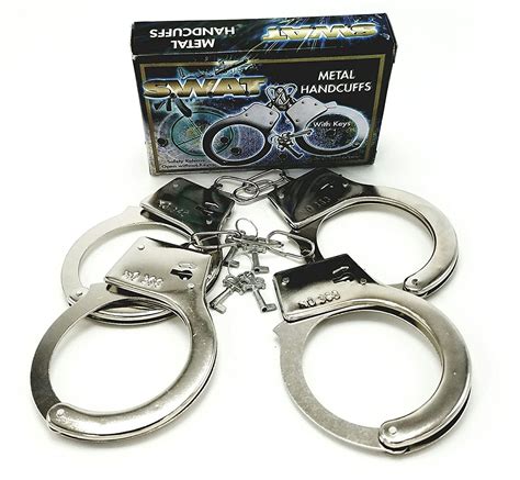 Amazon.com: Metal Handcuffs with Keys. Party Favors for Police Swat ...