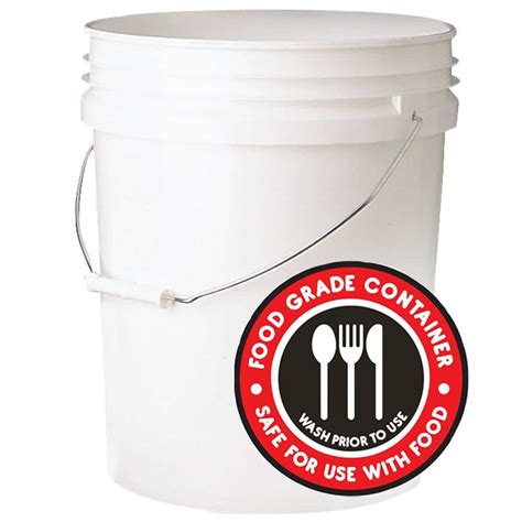 Leaktite 5 gallon 70-mil Food Safe Bucket White (120-Pack) 005GFSWH020 ...