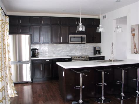 17+ Dark wood kitchen cabinets with white countertops info | https ...