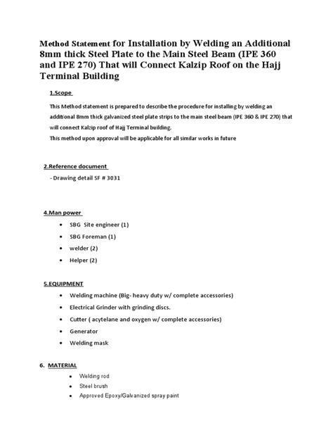 METHOD STATEMENT For Kalzip Installation | PDF