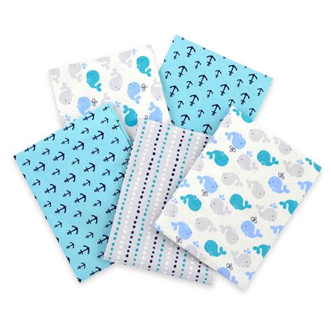 Gerber Baby Boys' 5-pack Flannel Receiving Blanket, Whale | Baby ...