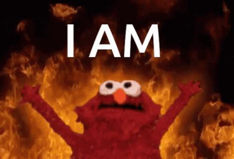 I Am Elmo Fire GIF - I Am Elmo Fire Flames - Discover & Share GIFs