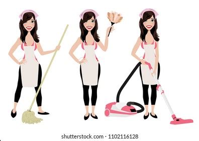 Cartoon Cleaning Lady Clipart