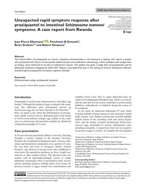 (PDF) Unexpected rapid symptom response after praziquantel to ...