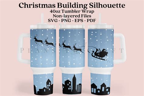 Christmas Building 40oz Tumbler Wrap SVG Graphic by planstocraft ...