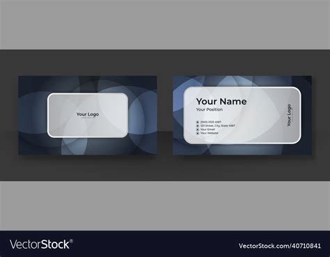 Modern blue business card design template Vector Image