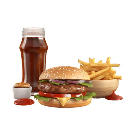 Burger French Fries Fast Food Illustration, French Fries, Fast Food ...