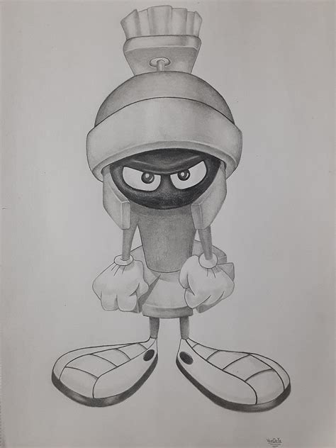 Marvin The Martian drawing. 🖤 : r/drawing