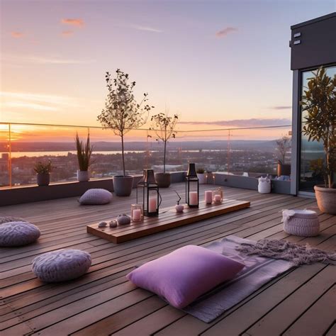 Premium AI Image | a balcony with a view of the city and the city in ...