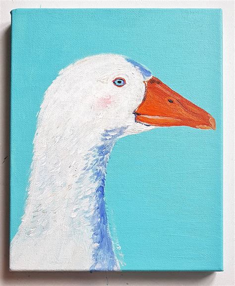 Nursery Decor Mother Goose Original Acrylic Painting on Farm | Etsy