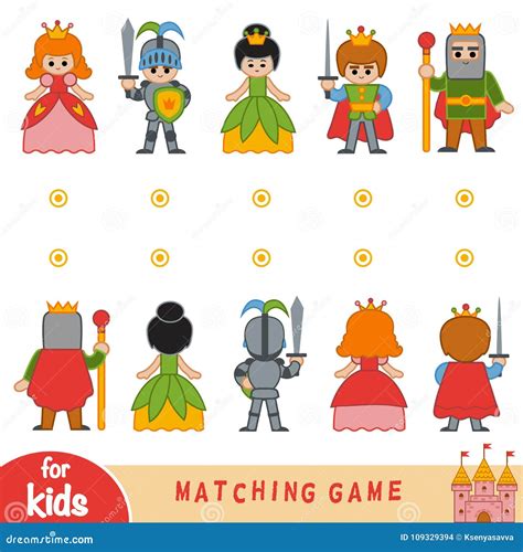 Matching Game. Find the Front and Back of the Characters Stock Vector ...