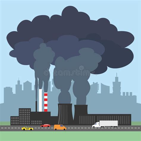 Conceptual Illustration Showing the Polluted Smoke from Factory Stock ...