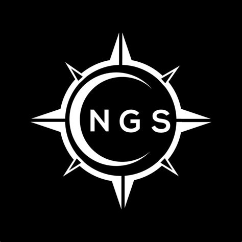 NGS abstract monogram shield logo design on black background. NGS ...